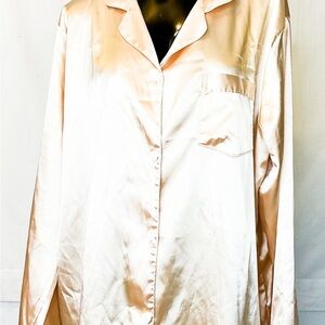 Satin Button-Up Shirt XL